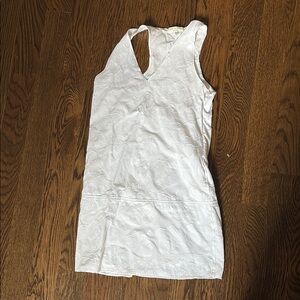 White Sleeveless Textured mini dress